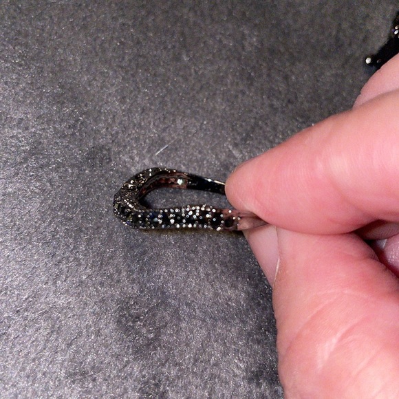 Ring & Guard 2 pc Black Cubic Zirconia Sz 9 Beautiful - Picture 8 of 13